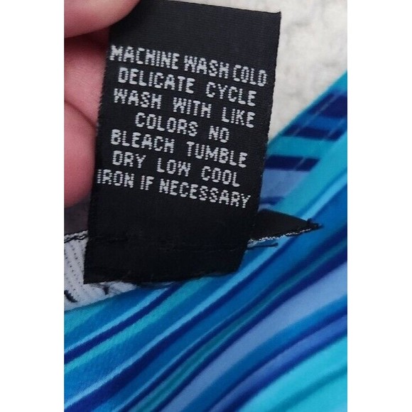 2 pc Virgo Petite Womens‎ 6P Sheer Blouse Long Sleeves Turquoise Shell Buttons - Picture 11 of 16